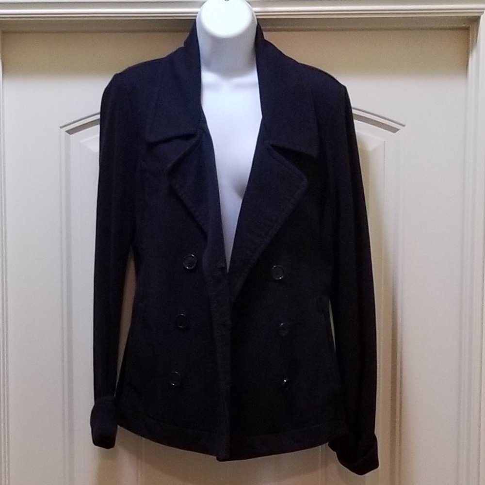 Soft cotton blend peacoat/blazer in indigo